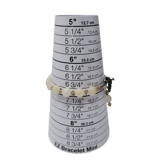 Artisan Handmade 925 Sterling Silver White Quartz Bicone Beaded Bracelet Healing - Picture 6 of 16